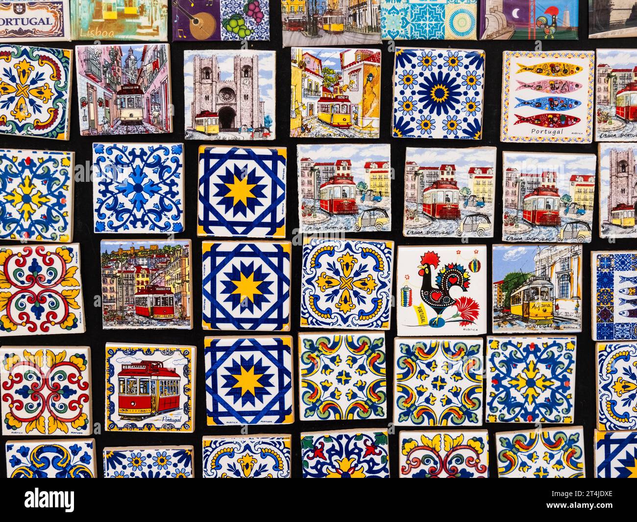 Collection de carreaux portugais décoratifs colorés Banque D'Images