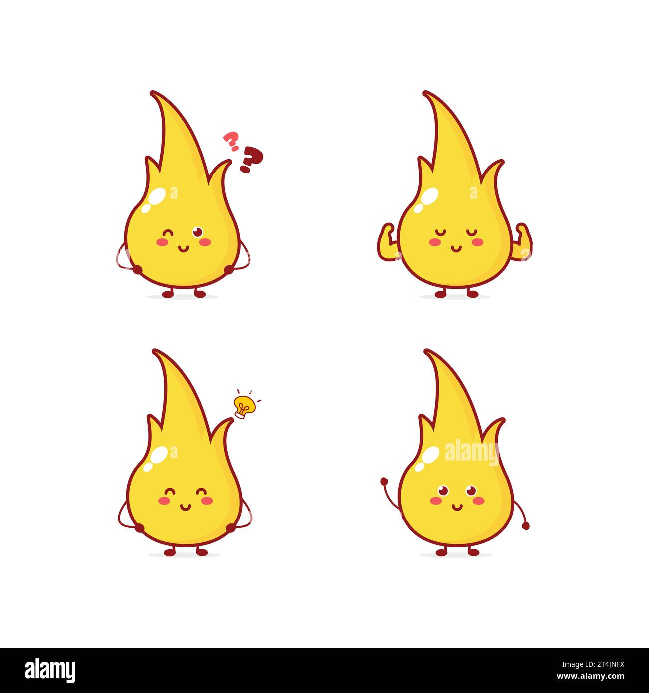 Personnage de feu mignon Smile Happy masco vecteur libre de droits Illustration de Vecteur