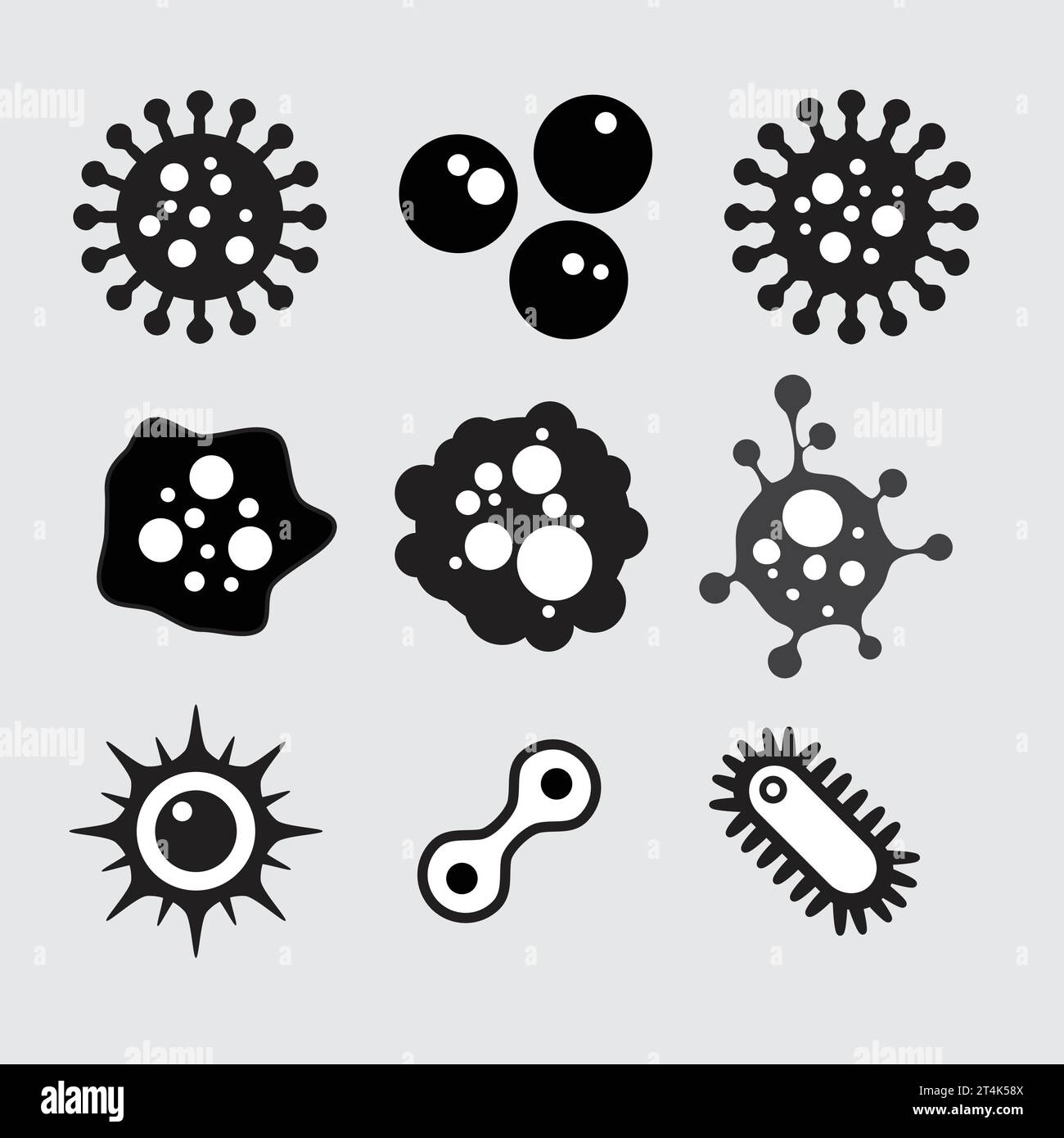 Ensemble de bactéries microbes image vectorielle libre de droits Illustration de Vecteur