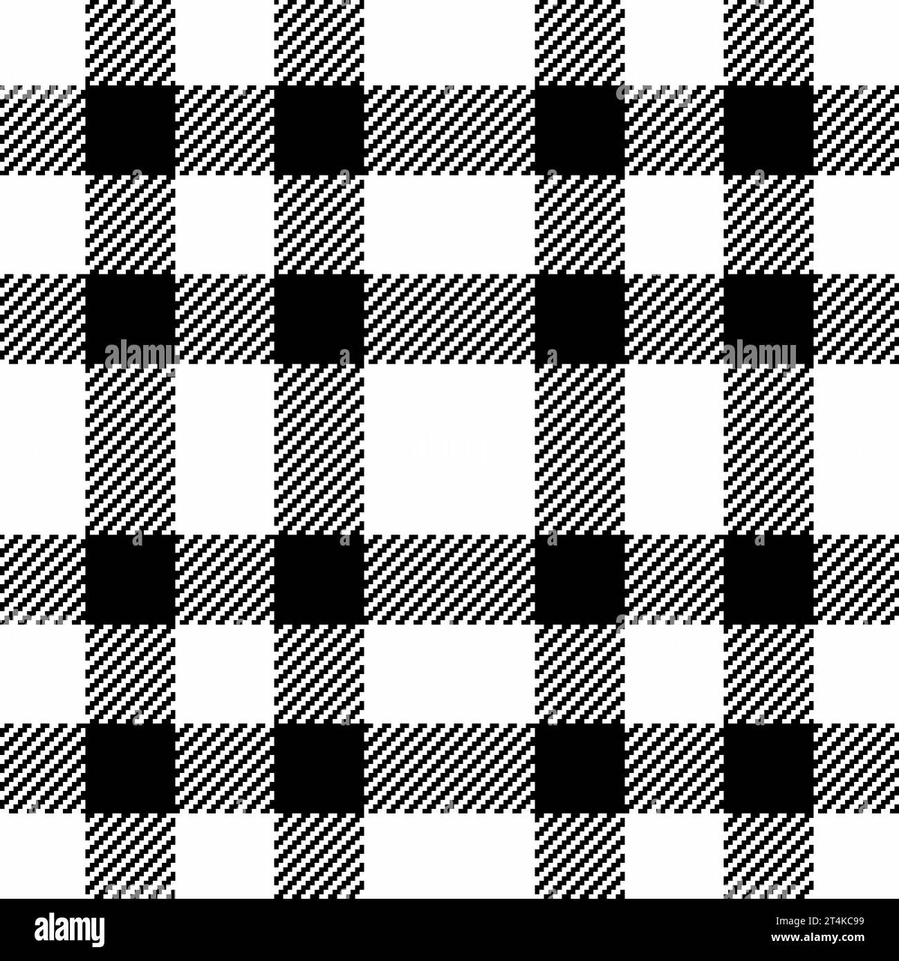Textile vecteur tartan de motif à carreaux sans couture avec un plaid de fond de tissu de texture dans des couleurs blanches et noires. Illustration de Vecteur