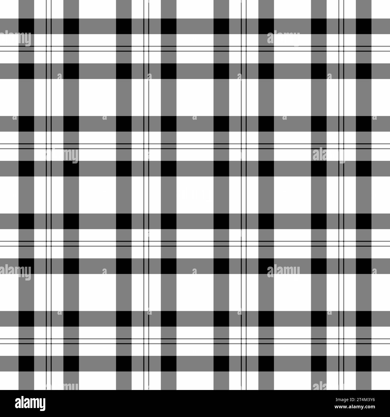 Vérifiez le motif de fond du textile tartan à carreaux avec une texture vectorielle sans couture de tissu dans les couleurs grises et blanches. Illustration de Vecteur
