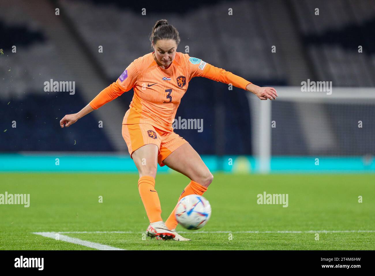 31 octobre 23, Glasgow, Royaume-Uni. L'Écosse a joué aux pays-Bas en Ligue nationale féminine de l'UEFA à Hampden Park, Glasgow, Écosse, Royaume-Uni. Les pays-Bas ont gagné par 0 - 1 et le but a été marqué par ESMEE BRUDTS (22) en 60 minutes. Crédit : Findlay/Alamy Live News Banque D'Images