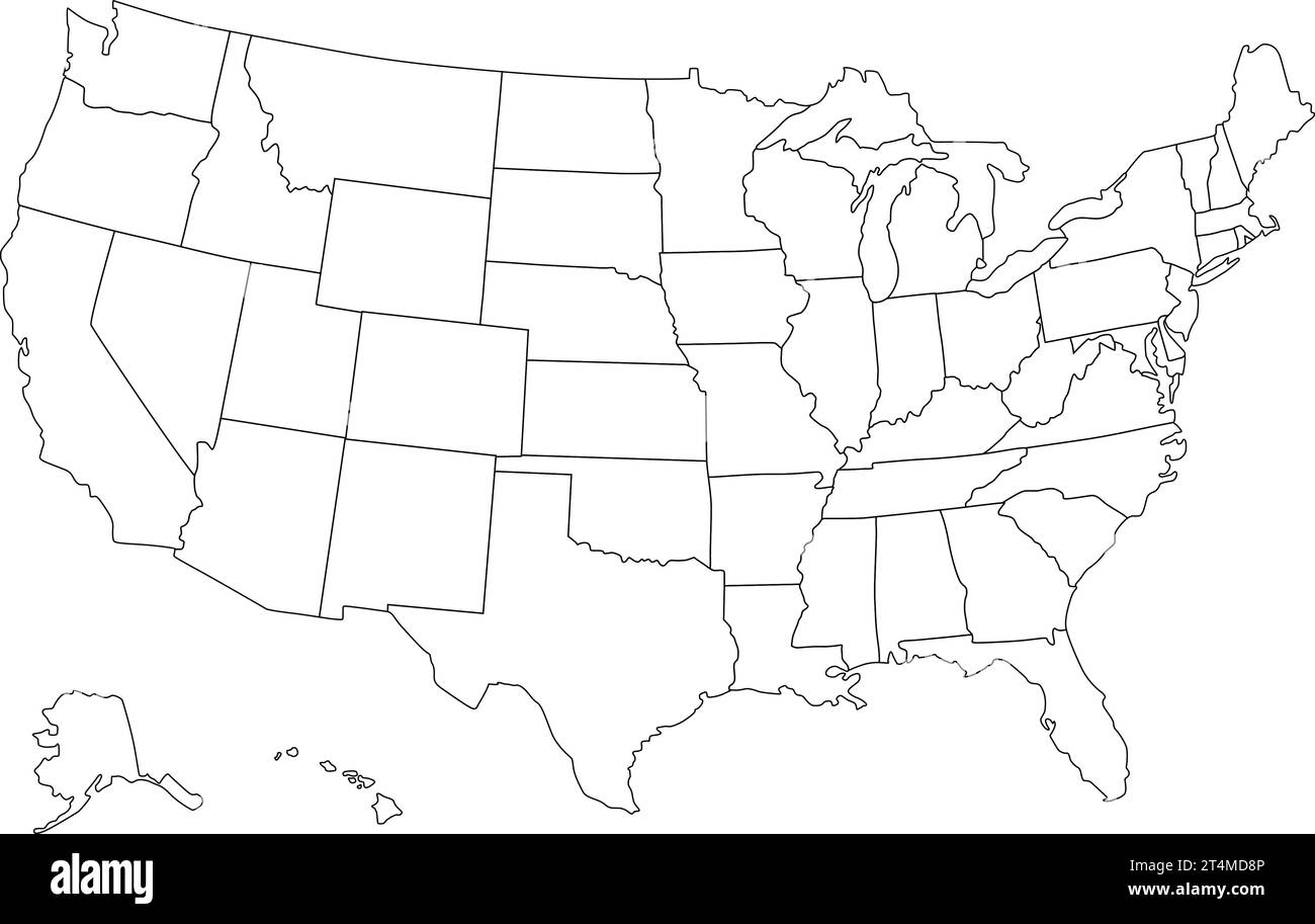 Vecteur de carte des États-Unis isolé sur fond blanc Illustration de Vecteur Vecteur de carte des États-Unis isolé sur fond blanc Illustration de Vecteur