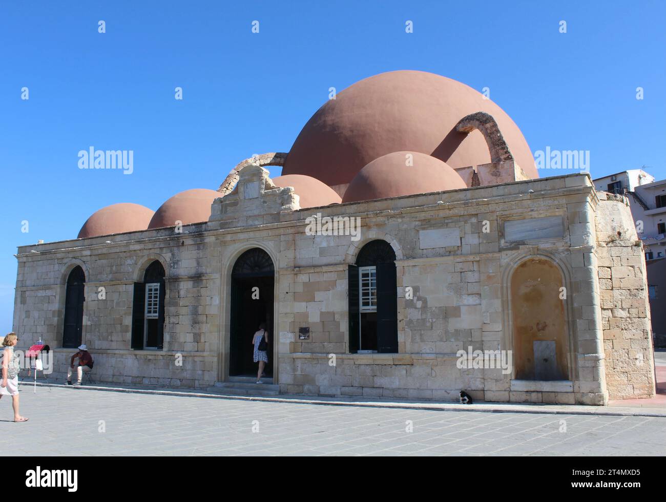 La mosquée Kucjk Hassan (ou mosquée des janissaires) est le plus ancien bâtiment ottoman de Crète. Banque D'Images