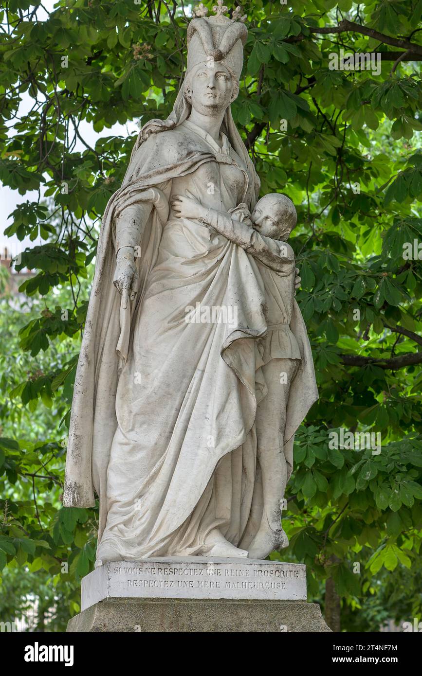 Sculpture de Marguerite d'Anjou, 1429-1482, jardin des Tuileries, Paris, France Banque D'Images