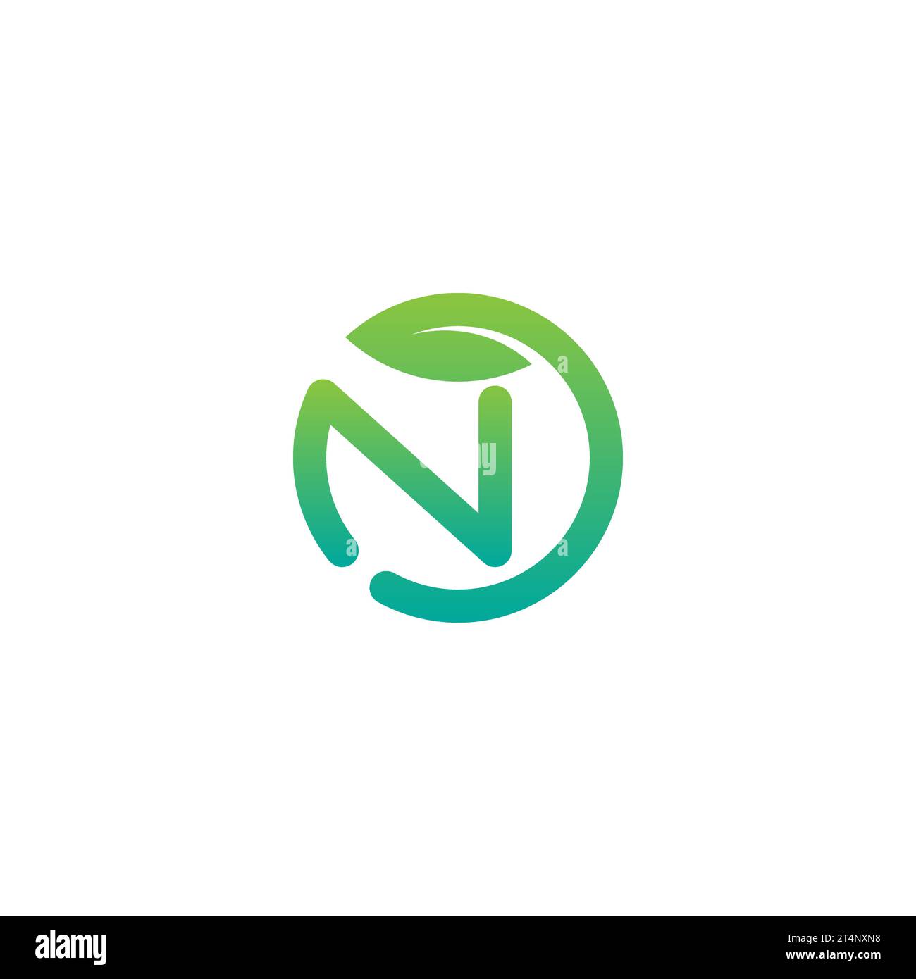 Logo N, monogramme N, logo initial N Leaf, logo lettre N Leaf, icône, vecteur Illustration de Vecteur