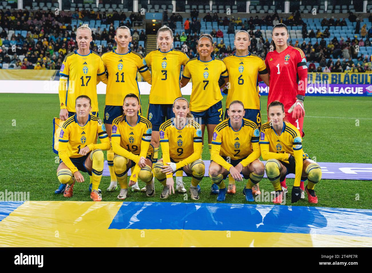 Malmoe, Suède. 31 octobre 2023. Le départ-11 de la Suède pour le match de l'UEFA Nations League entre la Suède et l'Italie à Eleda Stadion à Malmoe. (Crédit photo : Gonzales photo/Alamy Live News Banque D'Images