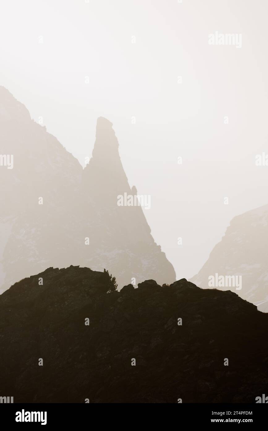 Aiguille de Saussure près du Mont blanc en automne matin lumière Banque D'Images