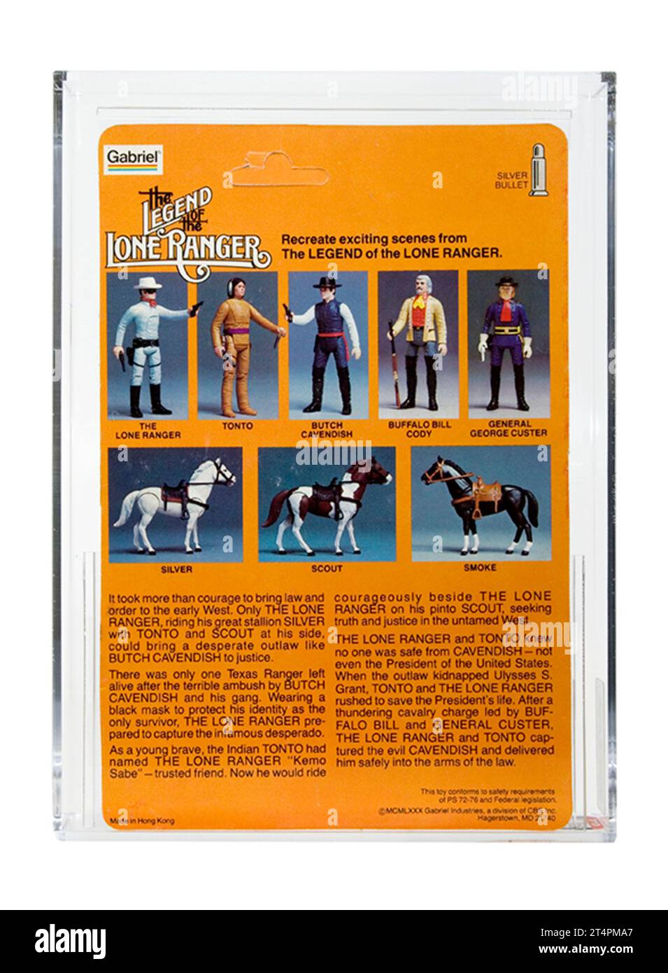 1980 Gabriel Toys la légende du Lone Ranger général George Custer Carded action Figurine AFA 80-Y près de Mint Banque D'Images