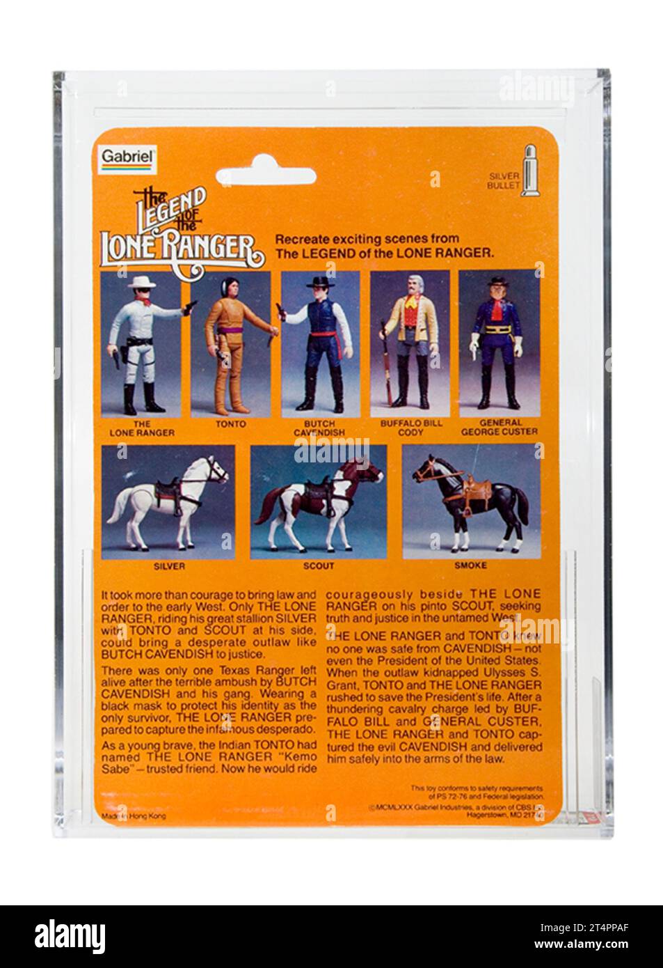 1980 Gabriel Toys la légende du Lone Ranger Butch Cavendish Carded action Figurine AFA 70-Y Banque D'Images
