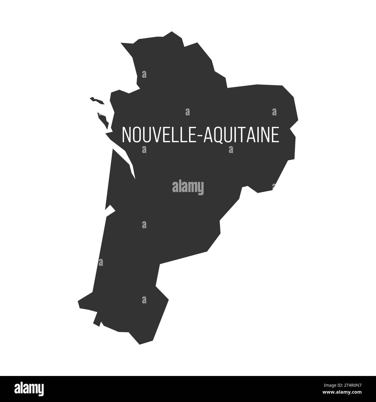 Nouvelle-Aquitaine - carte de division administrative, région, de France. Silhouette vectorielle gris foncé. Illustration de Vecteur