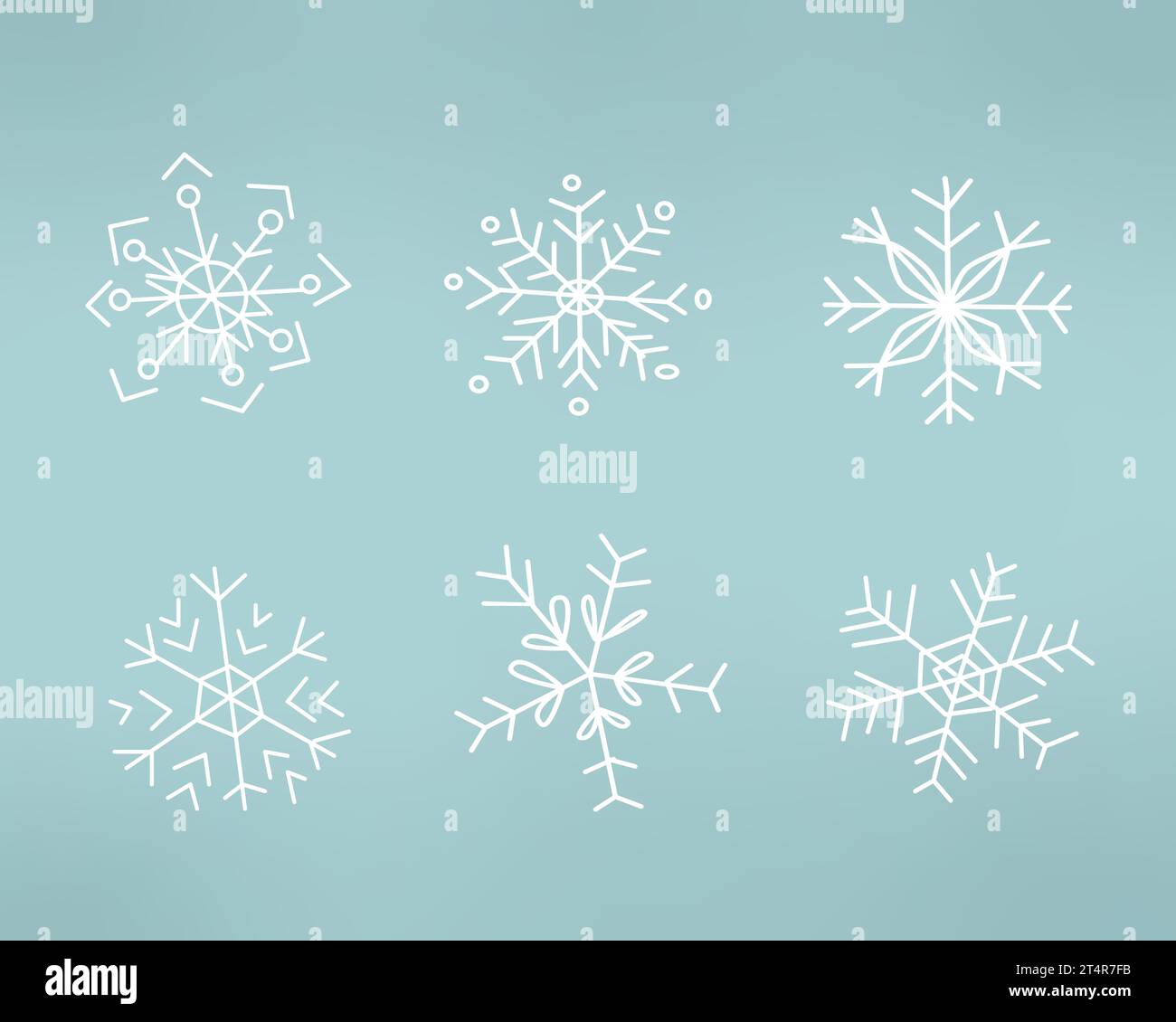 ensemble de flocons de neige blancs pour la conception hivernale Illustration de Vecteur