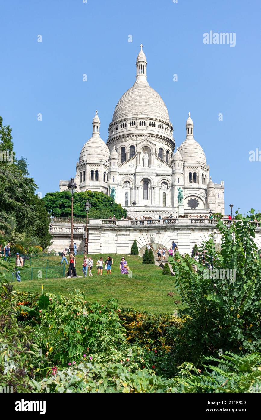 Basilique du Sacré-Cœur Cœur, rue du Chevalier de la barre, Montmartre, Paris, Île-de-France, France Banque D'Images