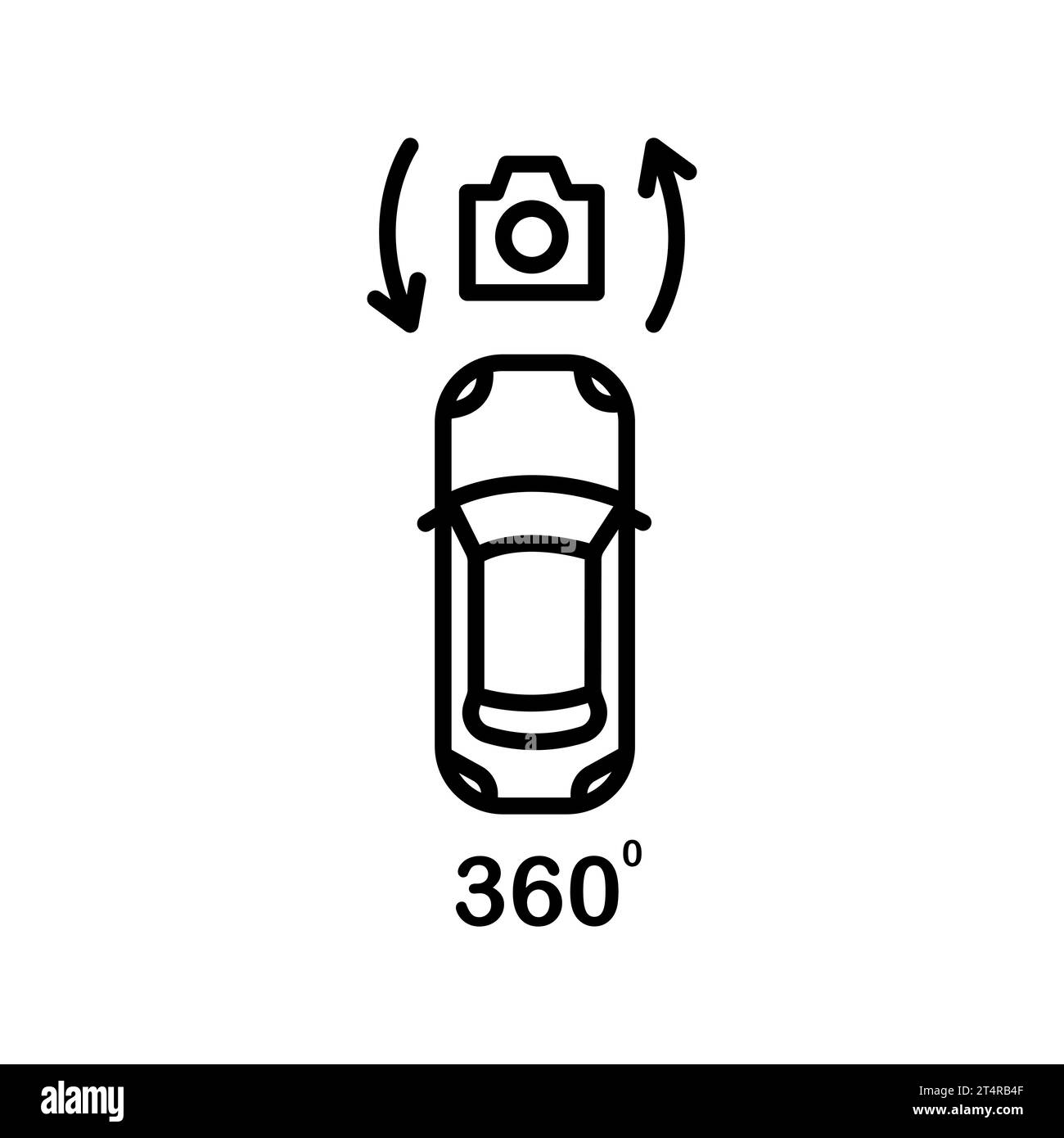 Illustration vectorielle de la voiture pivote à 360 degrés icône Illustration de Vecteur