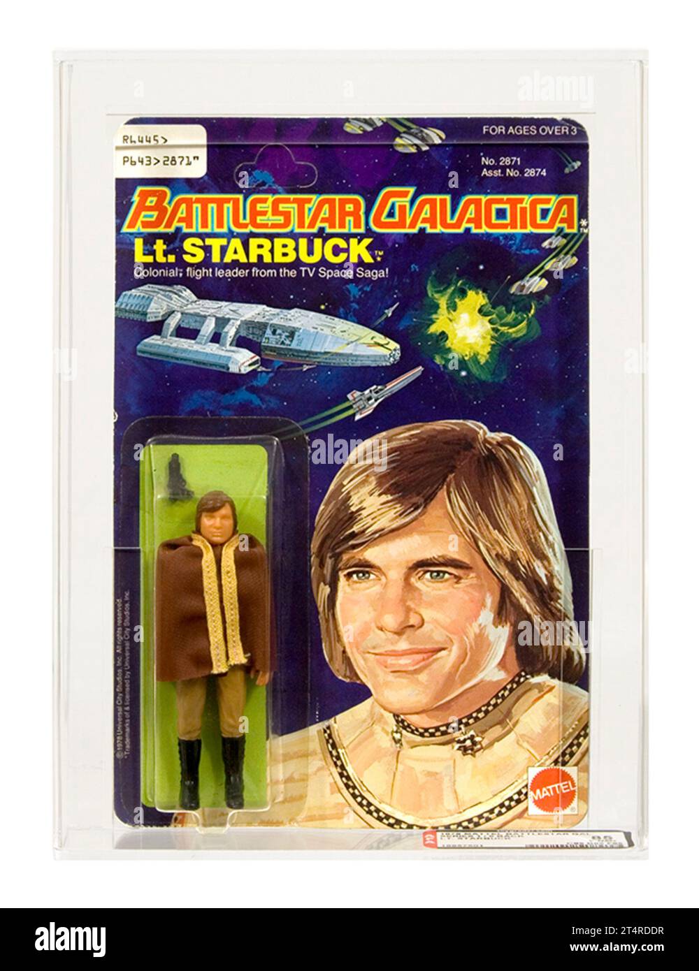 1978 Mattel Battlestar Galactica série 1 Lieutenant Starbuck 6 Retour AFA 85-Y près de Mint+ Carded action Figurine Banque D'Images