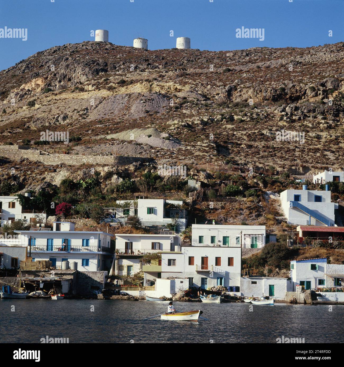 Grèce. Île de Leros. Port du village de Panteli. Banque D'Images