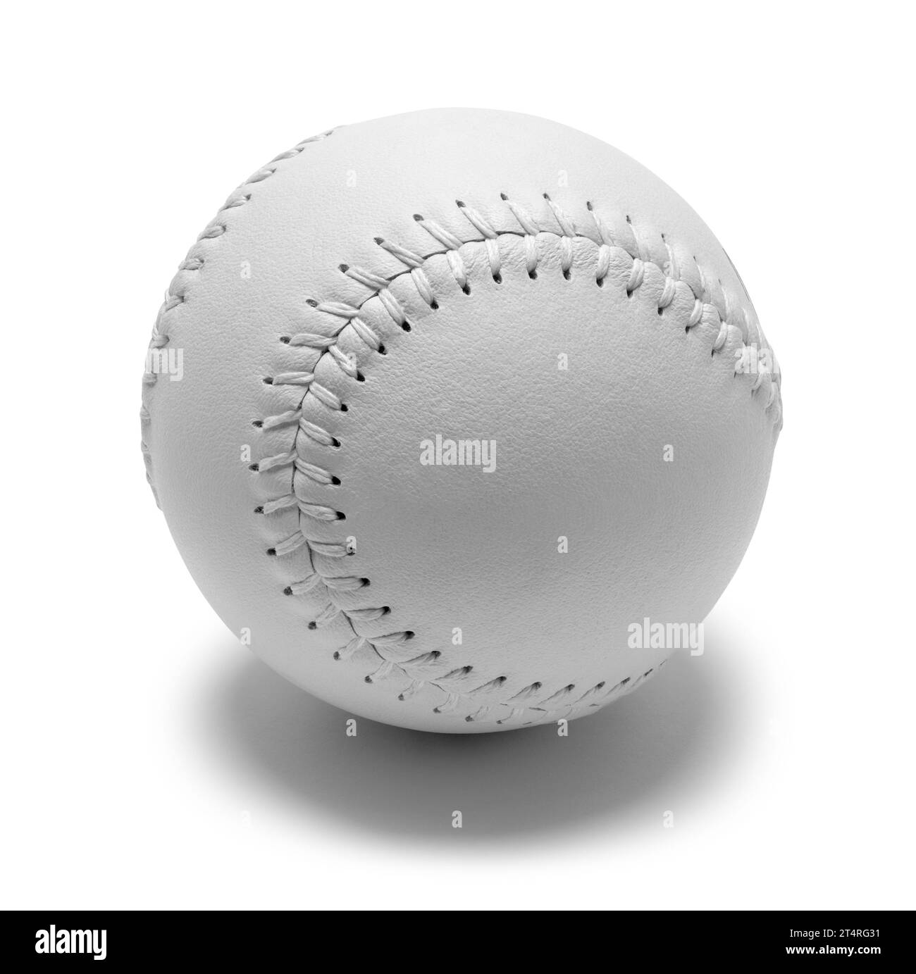 Grande vue latérale blanche Softball découpée. Banque D'Images