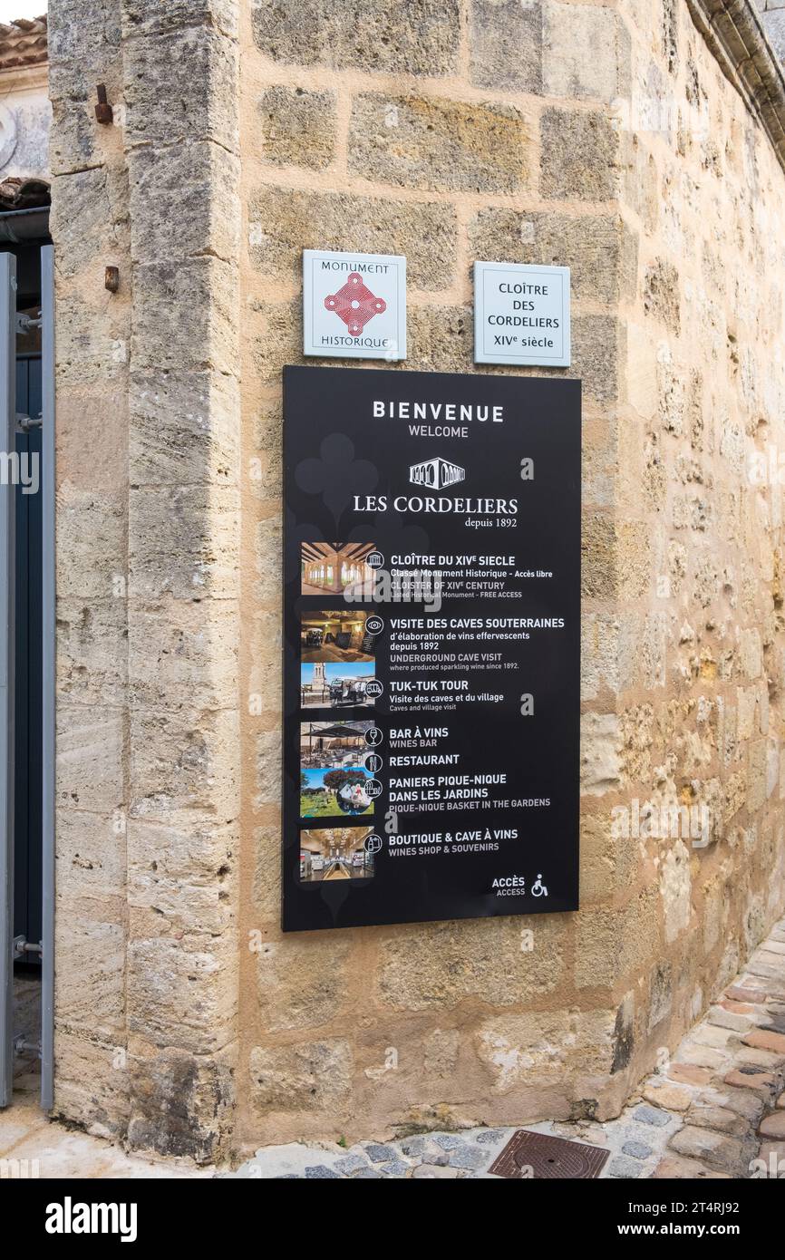 Le joli village de Saint Emilion à Bordeaux, France Banque D'Images