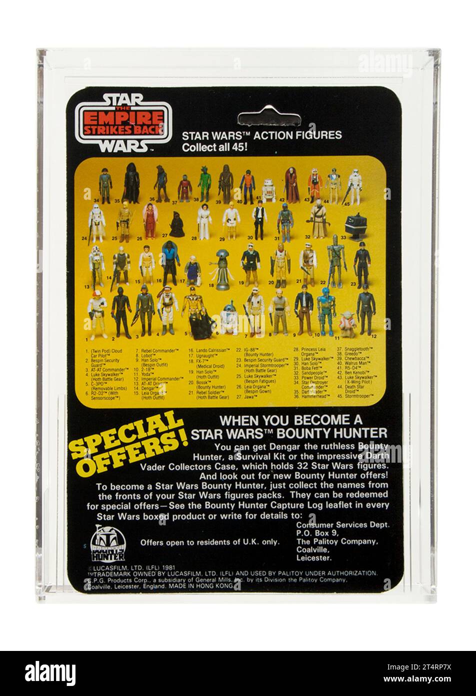 1981 Palitoy Star Wars Empire Strikes Back 45 Back-A Imperial TIE Fighter pilote Carded Toy action Figurine AFA 80 Near Mint condition Banque D'Images
