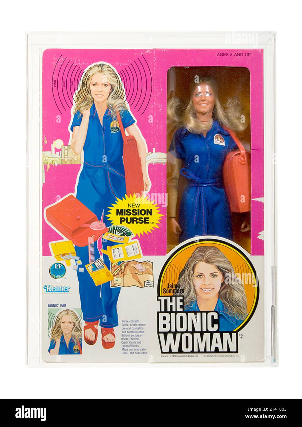 1977 Kenner The Bionic Woman 12 pouces série Boxed Jaime Sommers W/ Mission Purse AFA-Qualified 80 près de Mint Banque D'Images