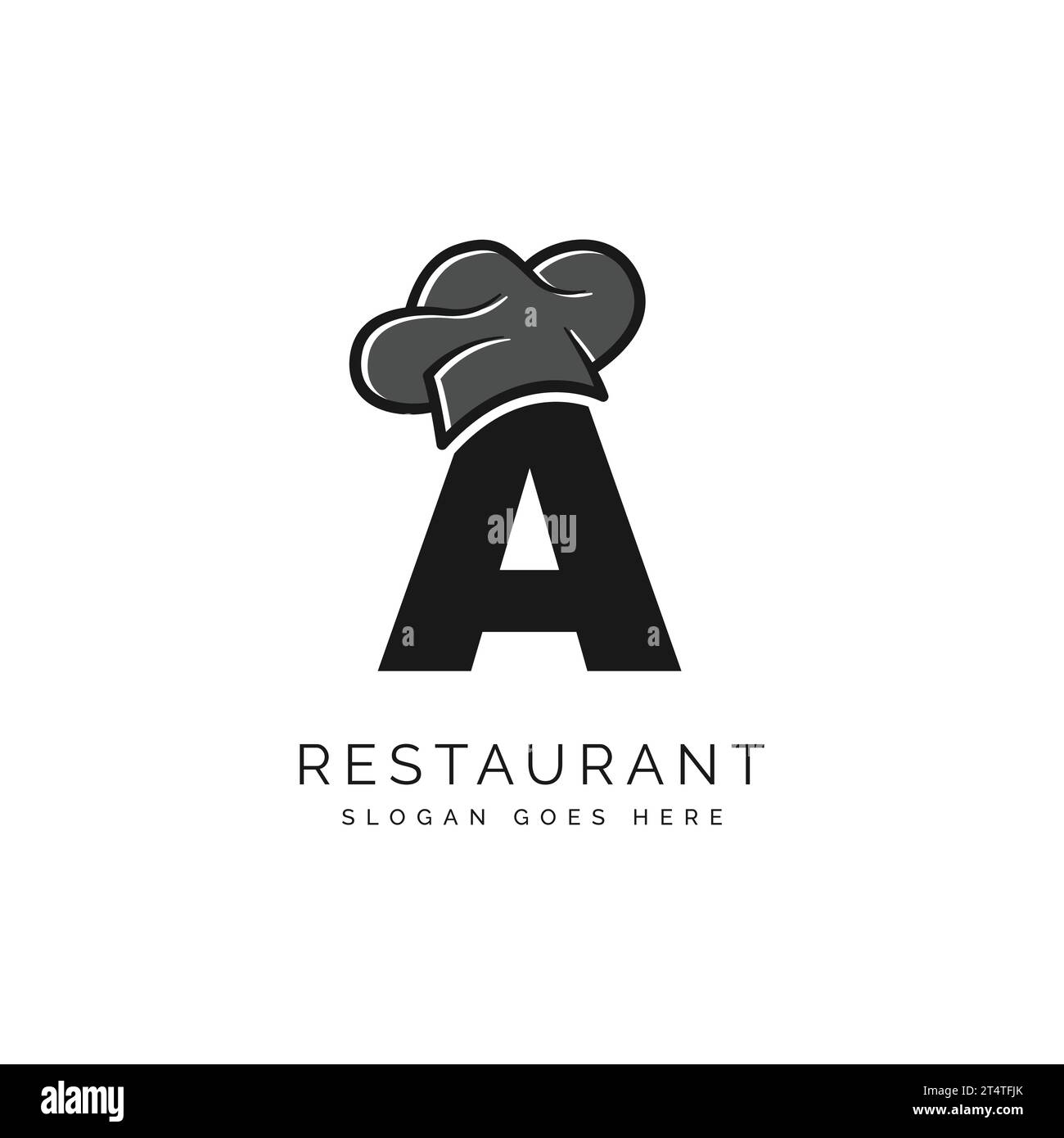 Lettre Un logo avec chapeau de chef pour un restaurant. Alphabet A concept Design Food Business illustration vectorielle de logotype Illustration de Vecteur