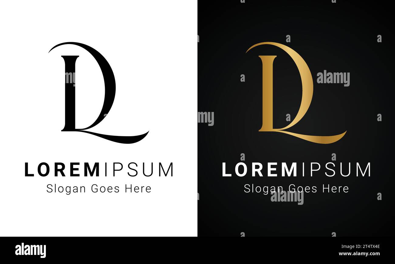 Design original de luxe DL ou LD Monogram Text Letter logo Illustration de Vecteur