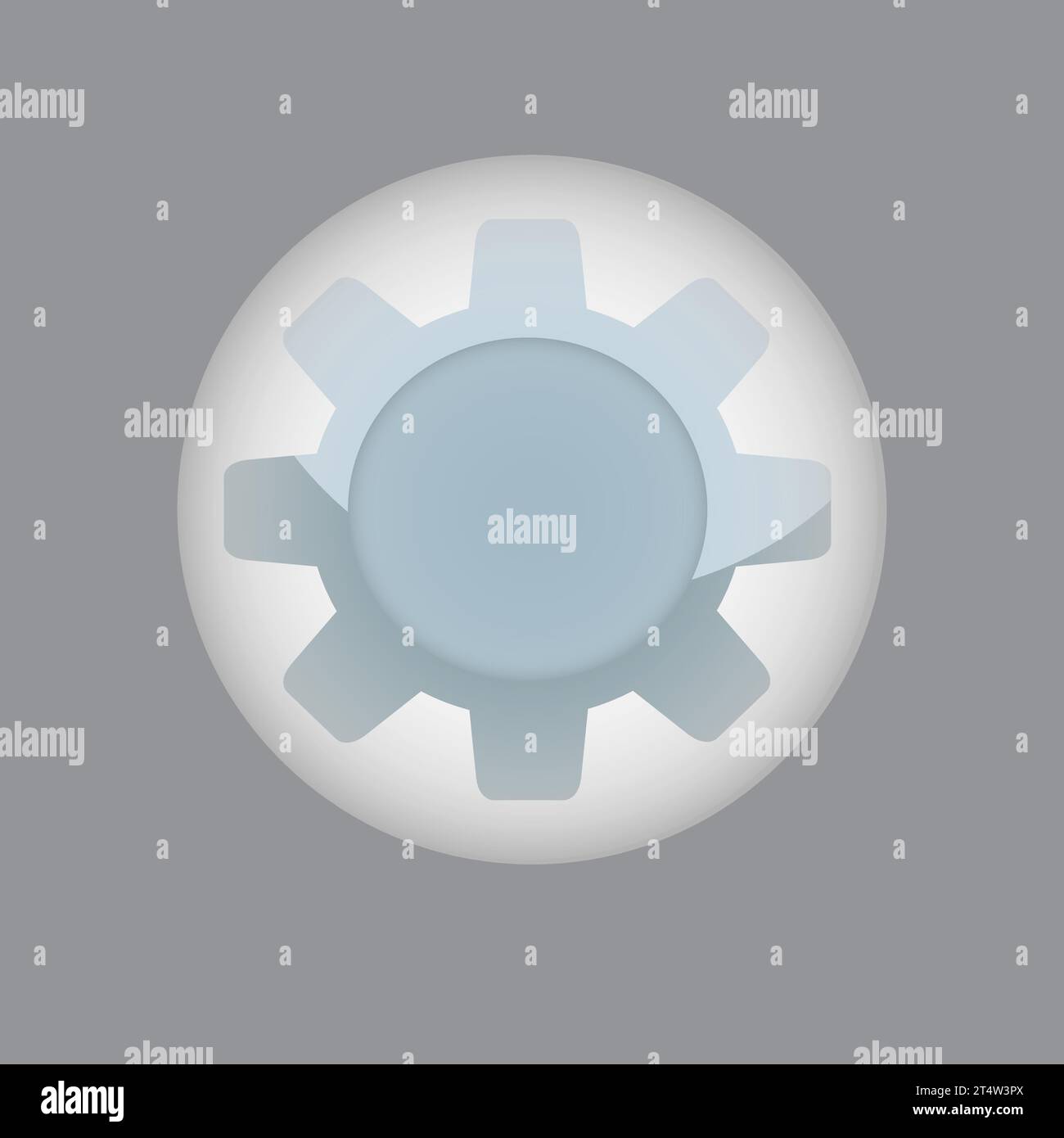 Vecteur de bouton de roue dentée sur fond gris Illustration de Vecteur