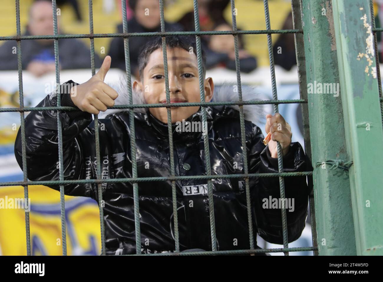 Florencio Varela, Argentine, 1, novembre 2023. Fans de Defensa y Justicia lors du match entre Defensa y Justicia et Racing Club. Crédit : Fabideciria. Banque D'Images