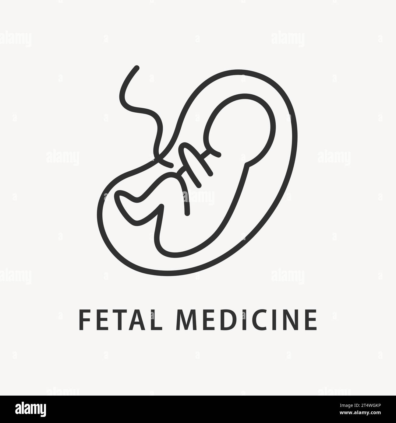 Icône du fœtus logo prénatal Echographie fœtale Illustration de Vecteur