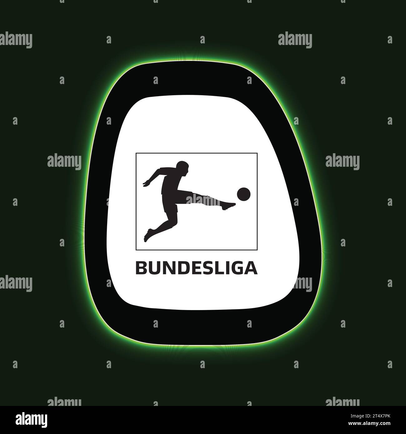 Bundesliga logo Neon Light Board Voir fond vert, système allemand de ligue de football professionnel, illustration vectorielle image abstraite Illustration de Vecteur