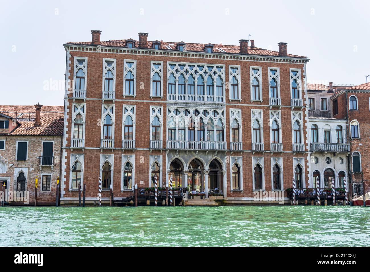 Bâtiments colorés sur le Grand Canal à Venise, région de Vénétie, Italie Banque D'Images