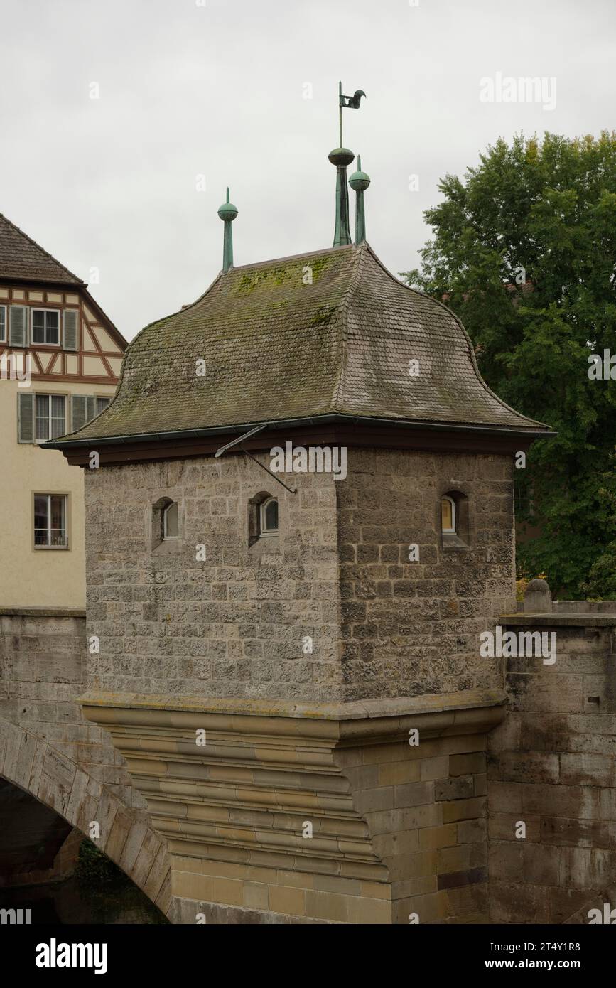 Hangman's Bridge, Kocher Valley, Schwaebisch Hall, Hohenlohe, Heilbronn-Franconia, Baden-Wuerttemberg, Allemagne Banque D'Images