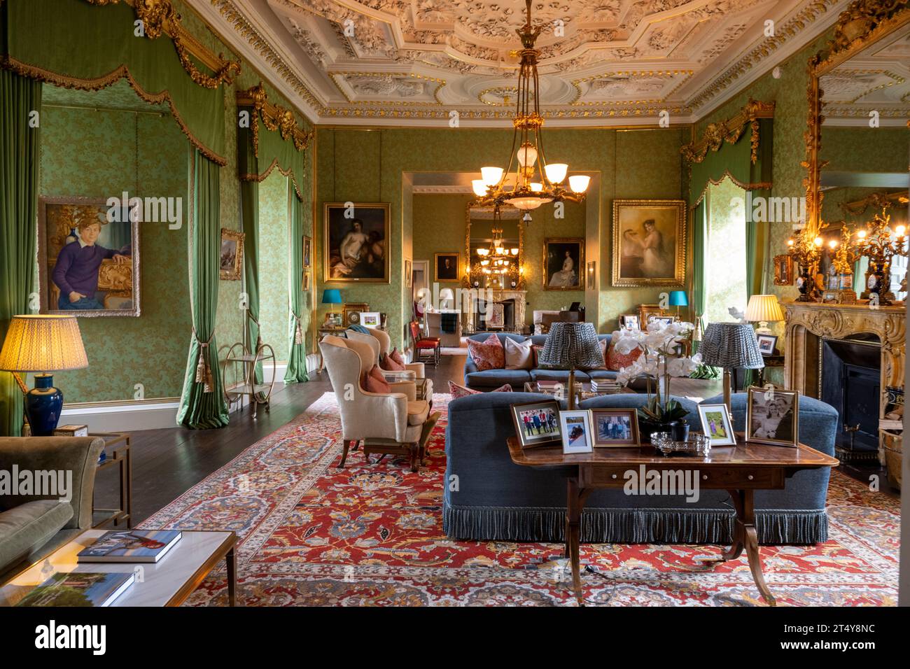 Château de Thirlestane, Lauder, Berwickshire, Écosse, Royaume-Uni - vue intérieure des cabines Banque D'Images