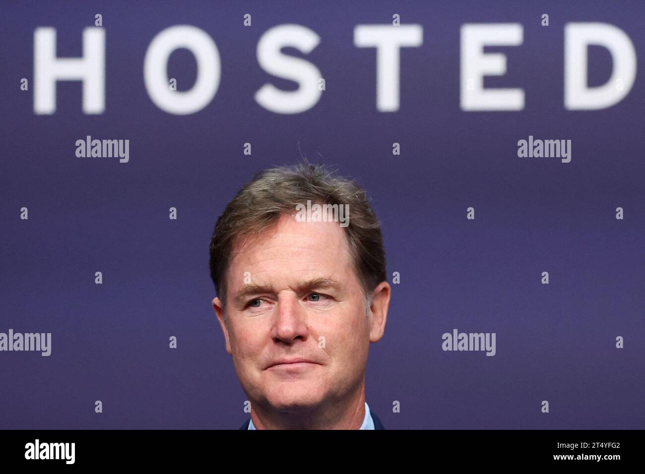 Nick Clegg, président des affaires mondiales pour Meta, lors du sommet sur la sécurité de l’IA, le premier sommet mondial sur l’utilisation sûre de l’intelligence artificielle, à Bletchley Park à Milton Keynes, Buckinghamshire. Date de la photo : jeudi 2 novembre 2023. Banque D'Images