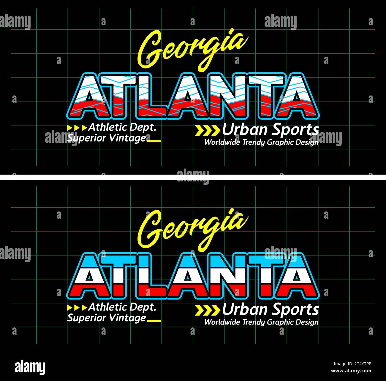 Atlanta Urban line lettrage sport style vintage collège, typographie, pour t-shirt, affiches, étiquettes, etc Illustration de Vecteur