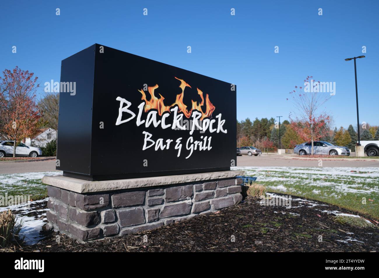 Signe pour un restaurant Black Rock Banque D'Images