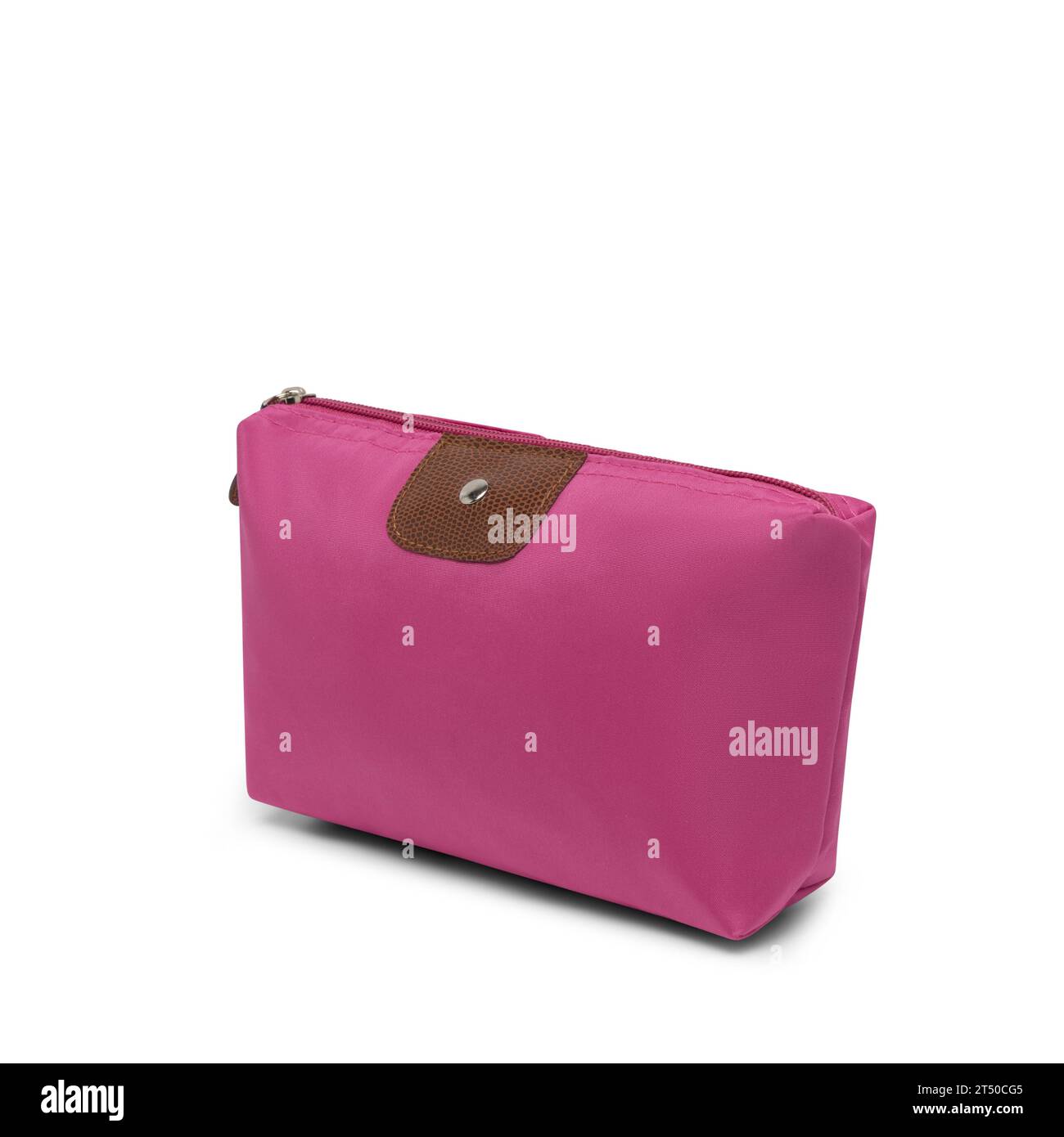 femmes fermeture éclair cosmétiques case dames voyage maquillage cases crayons sacs sac sac à main organisation sac à main, grand, couleur violette, vue latérale. vierge, maquette. Banque D'Images