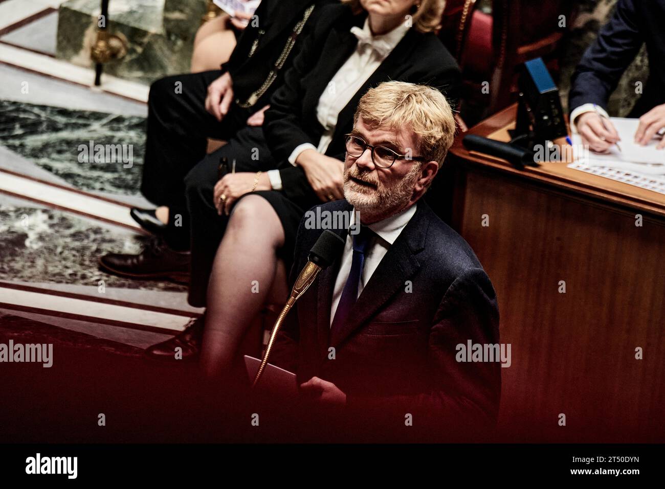 Paris, France. 31 octobre 2023. Antonin Burat/le Pictorium - séance de questions au gouvernement du 31 octobre 2023 à l'Assemblée nationale française - 31/10/2023 - France/Paris - le ministre de l'Agriculture et de la souveraineté alimentaire Marc Fesneau répond aux députés lors de la séance de questions au gouvernement du 31 octobre 2023 à l'Assemblée nationale française. Crédit : LE PICTORIUM/Alamy Live News Banque D'Images