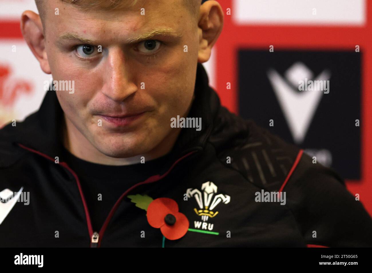 Cardiff, Royaume-Uni. 02 novembre 2023. JAC Morgan, le capitaine de l'équipe de rugby du pays de Galles à jouer contre les Barbarians ce week-end. Conférence de presse de l'équipe de rugby du pays de Galles, Vale of Glamorgan le jeudi 2 novembre 2023. photo par Andrew Orchard/Andrew Orchard photographie sportive/Alamy Live News crédit : Andrew Orchard photographie sportive/Alamy Live News Banque D'Images