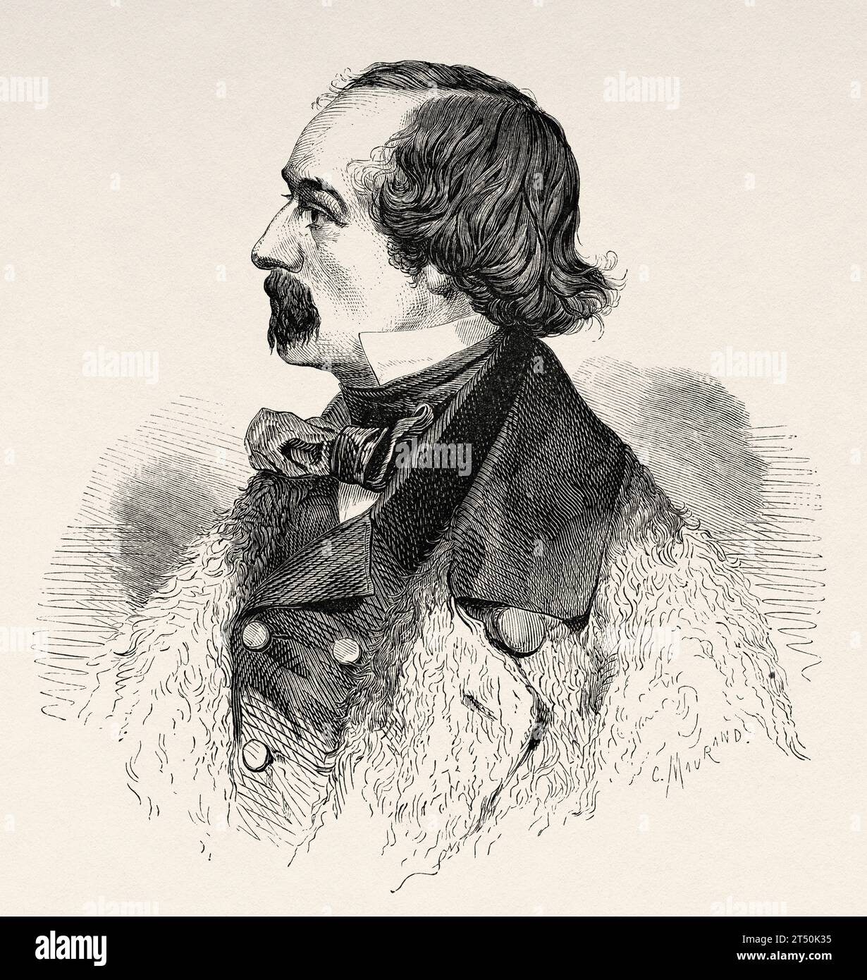 Elisha Kent Kane (3 février 1820 – 16 février 1857) est une médecin de la marine des États-Unis et une exploratrice de l'Arctique. Il a servi comme assistant chirurgien pendant le voyage de Caleb Cushing en Chine pour négocier le traité de Wangxia et dans l'escadron africain. Il est affecté comme envoyé spécial de l'armée des États-Unis pendant la guerre américano-mexicaine et comme arpenteur dans l'U.S. Coast Survey. Gravure ancienne du 19e siècle du Tour du monde 1860. Gravure ancienne du 19e siècle du Tour du monde 1860 Banque D'Images