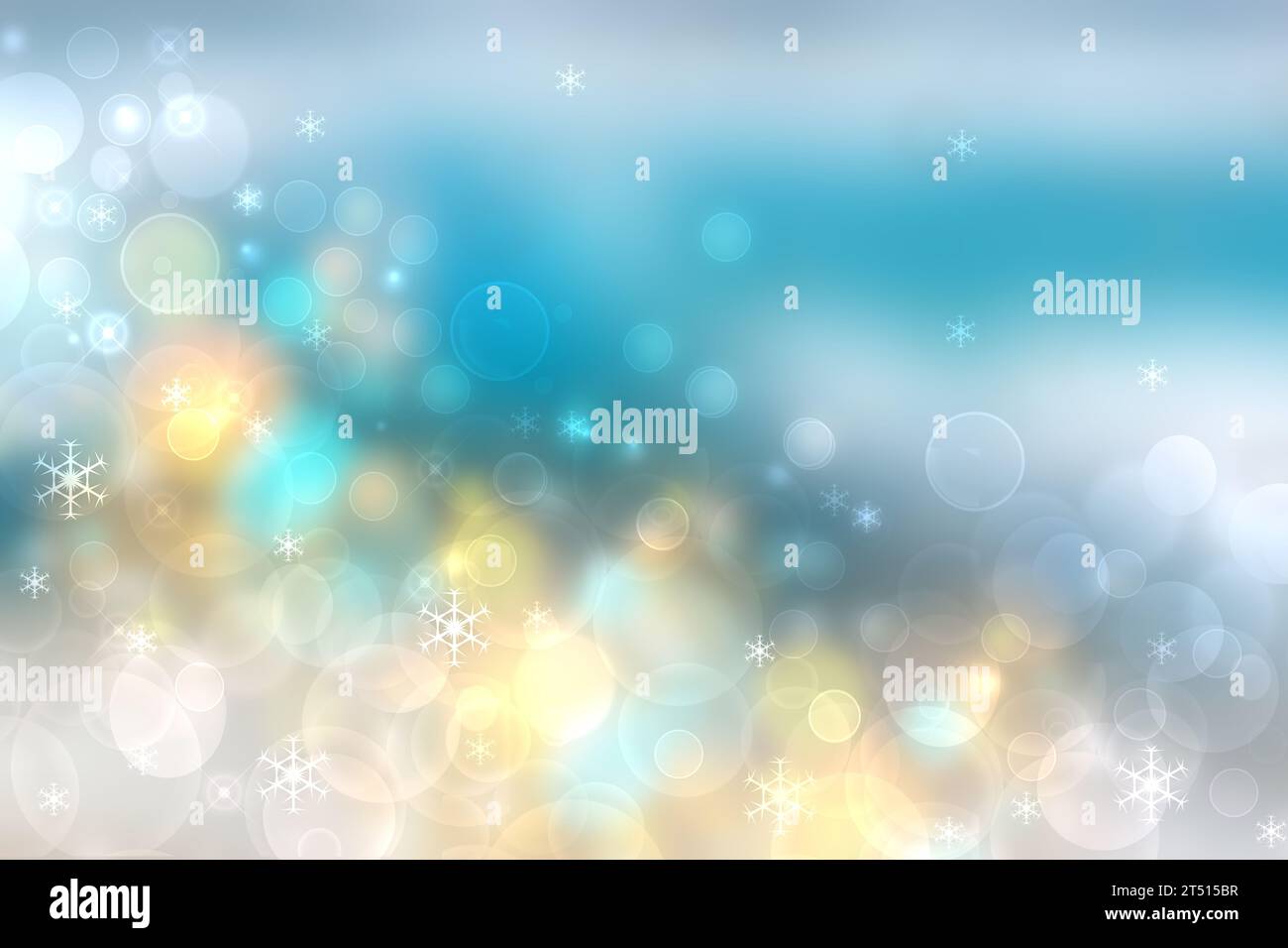 Joyeux Noël et joyeux nouvel an conception de texture de fond de carte avec des étoiles lumineuses bokeh abstraites à l'océan tropical ou fond de mer. Espace de copie. Banque D'Images