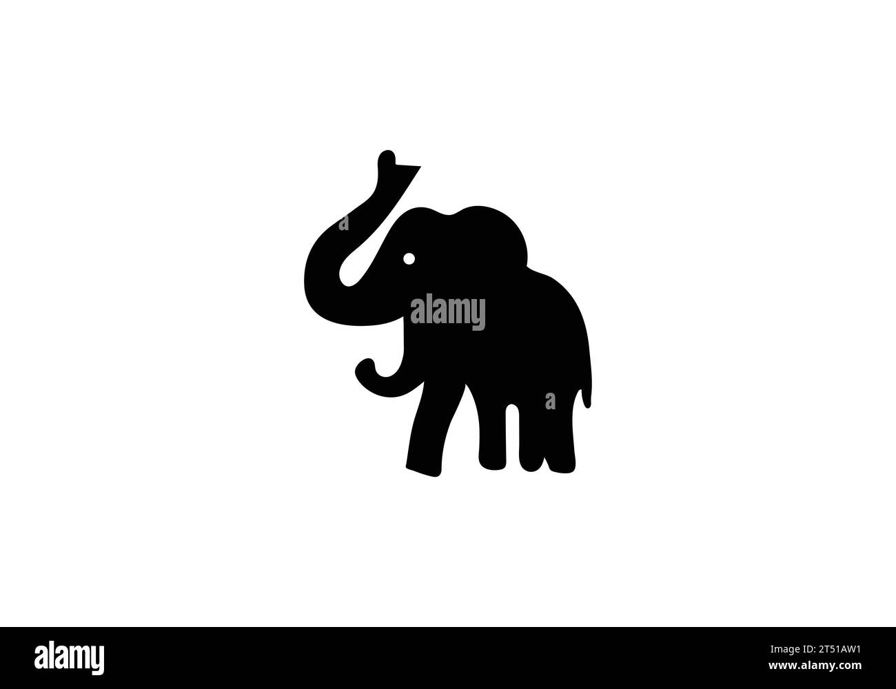Motif emblématique de style minimaliste éléphant de forêt africain Illustration de Vecteur