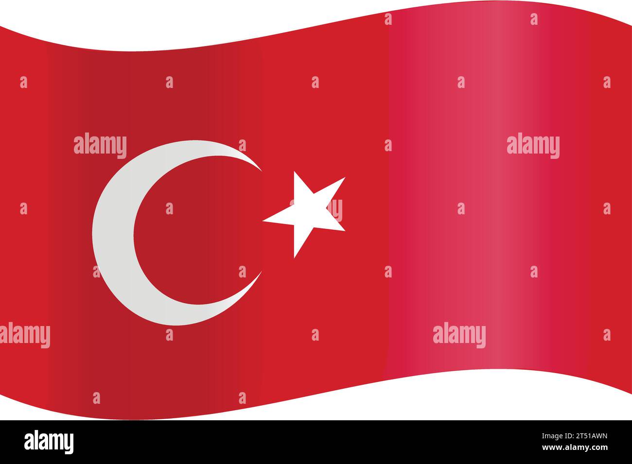 Drapeau national de la Turquie dans ses couleurs officielles Illustration de Vecteur