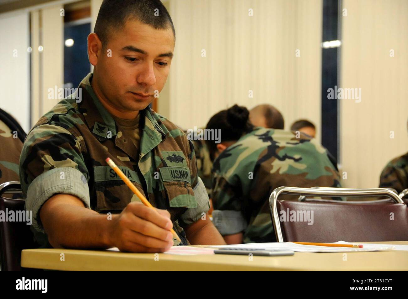 (NMCB) 5, examen d'avancement, E-5, Rota, marins, Espagne, US Navy Banque D'Images