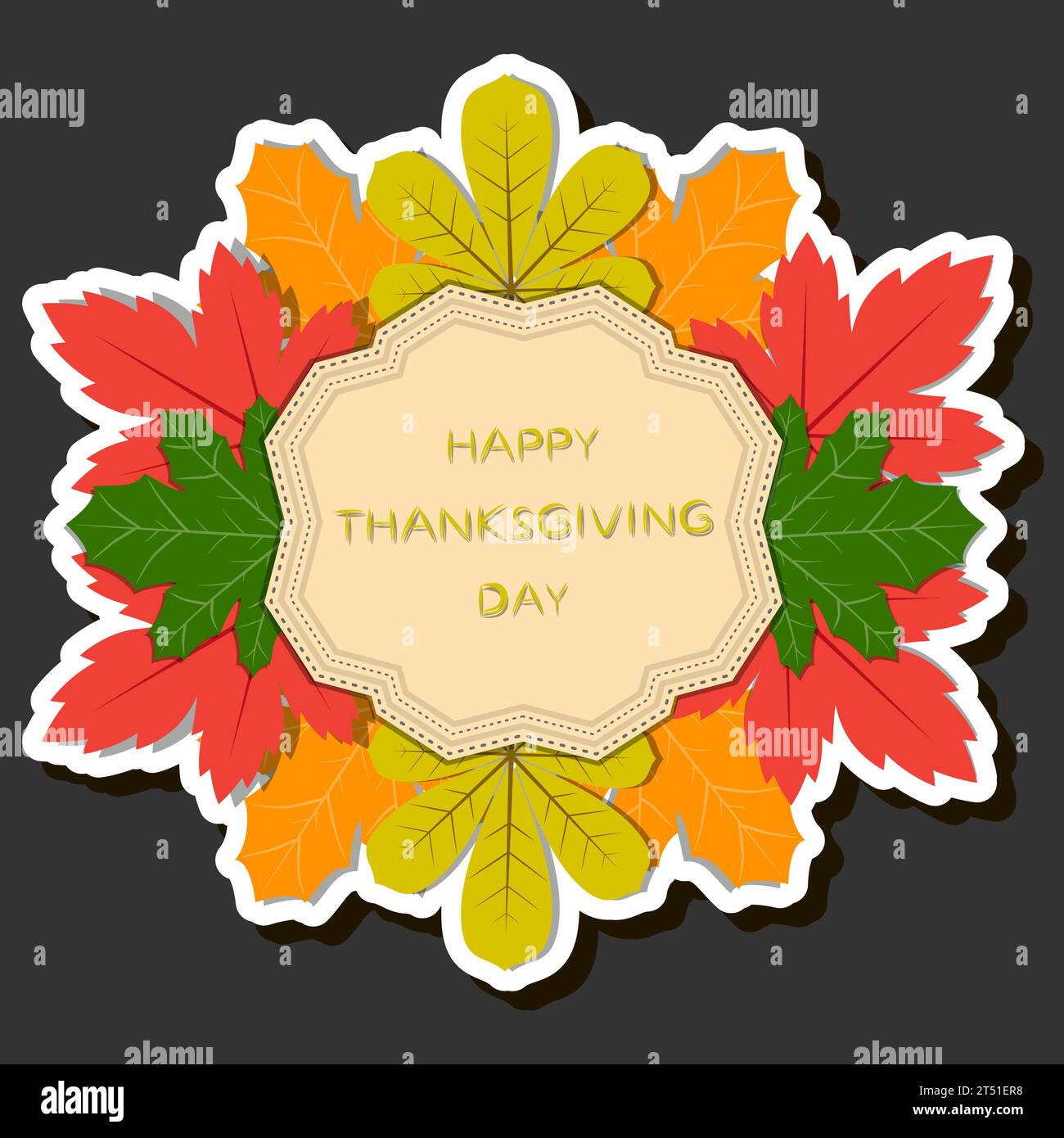 Belle illustration de couleur sur le thème de célébrer le jour de Thanksgiving de fête annuelle Illustration de Vecteur