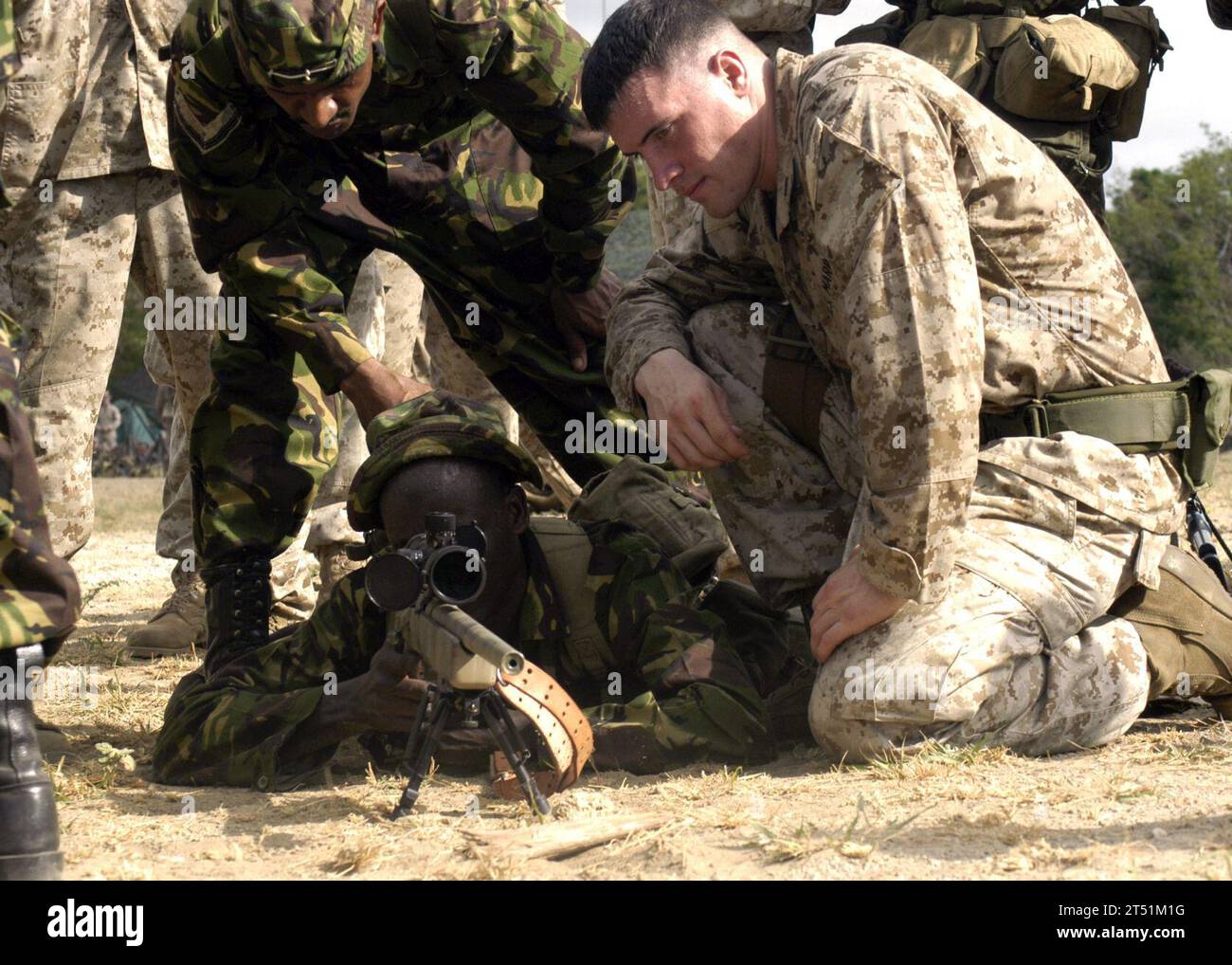 26th Marine Expeditionary Unit (MEU), Battalion Landing Team (BLT) 2/2 Fox Company, exercice bilatéral Edged Mallet '07, Kenya, armée kenyane, exercice militaire kenyan, Manda Bay Banque D'Images