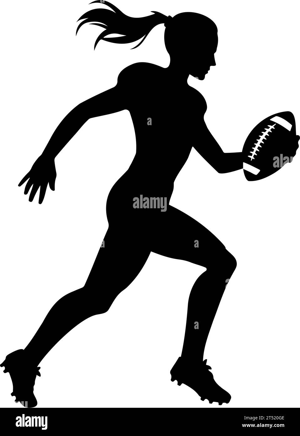 Silhouette de joueur de football américain de femme. Illustration vectorielle Illustration de Vecteur
