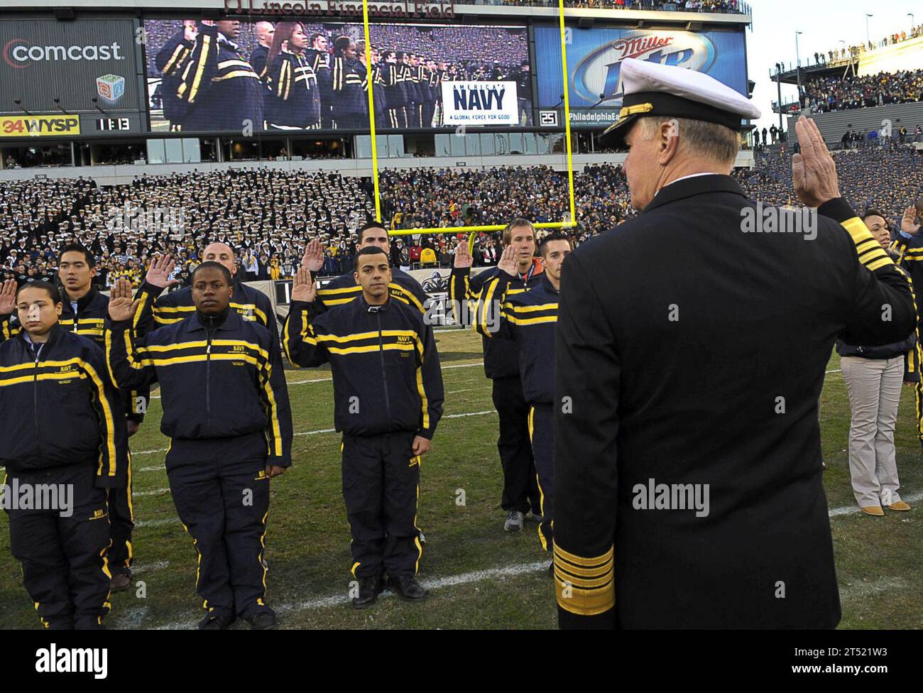 Amiral, jeu de la marine de l'armée, chef des opérations navales, CNO, football, midshipmen, Académie navale, marin, Win Banque D'Images