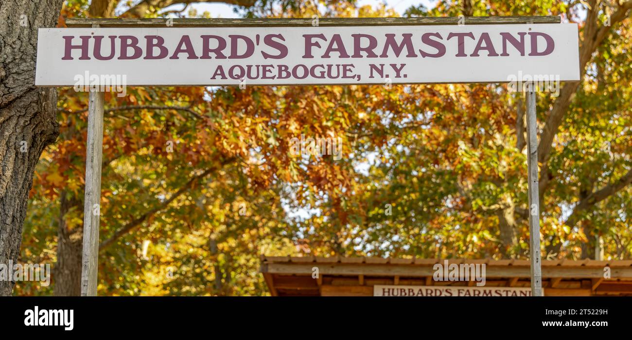 grand panneau pour la ferme de hubbard Banque D'Images