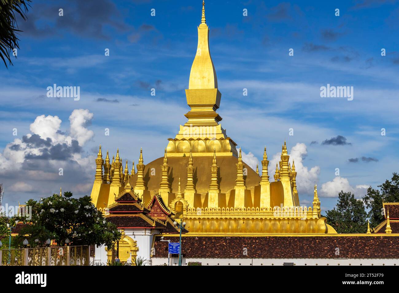 PHA That Luang, That Luang, stupa bouddhiste symbolique nationale et temple, Vientiane, Laos, Asie du Sud-est, Asie Banque D'Images
